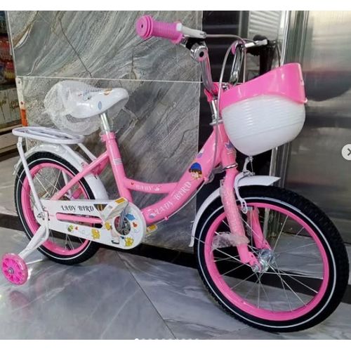 16 Inch Pink Kids Bicycle For Girls Ages 5-7 Lightweight, Durable, And Safe First Bike, Adjustable Training Wheels, Comfortable Seat, Easy-to-Use Hand Brakes Stylish Pink