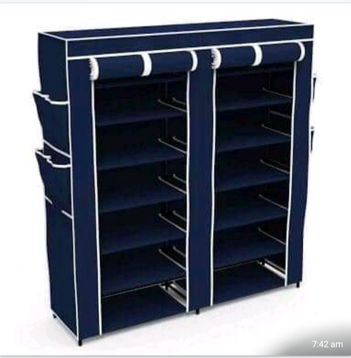 2Column Shoe Rack with Canvas Cover Shoe Organizer Shoe Wardrobe