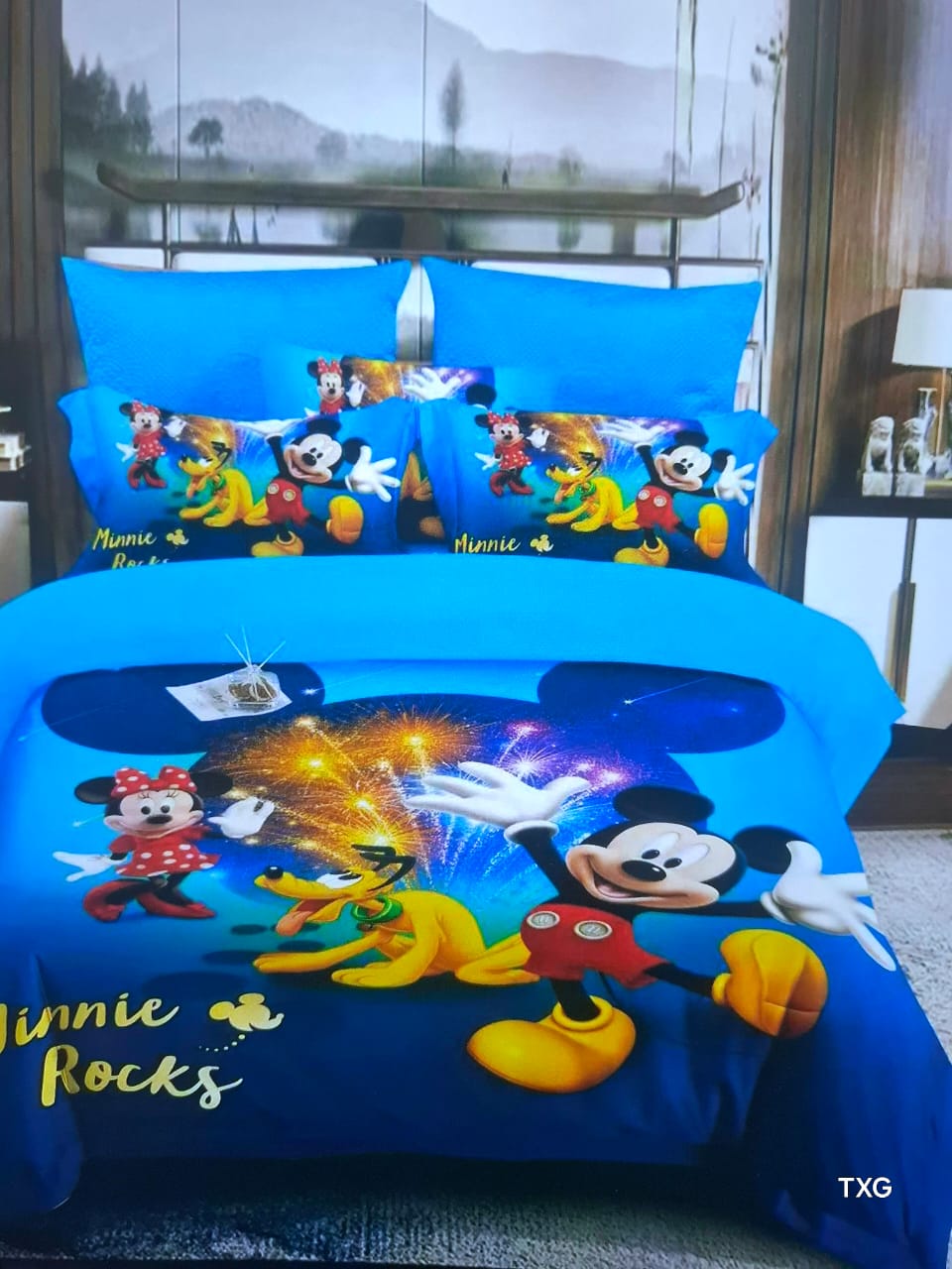 Kids Duvet Set Cartoon Themed Duvet Set 1 Duvet 1Bedsheet 2Pillowcases 4*6ft