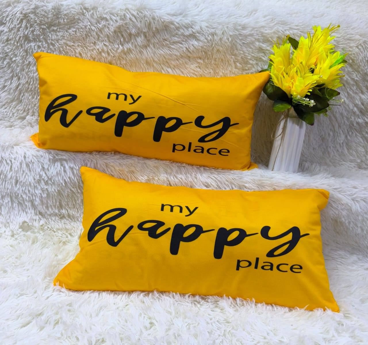 Premium Rabbit Fur Lumbar Throw Pillow Covers(COVERS ONLY)3Pcs