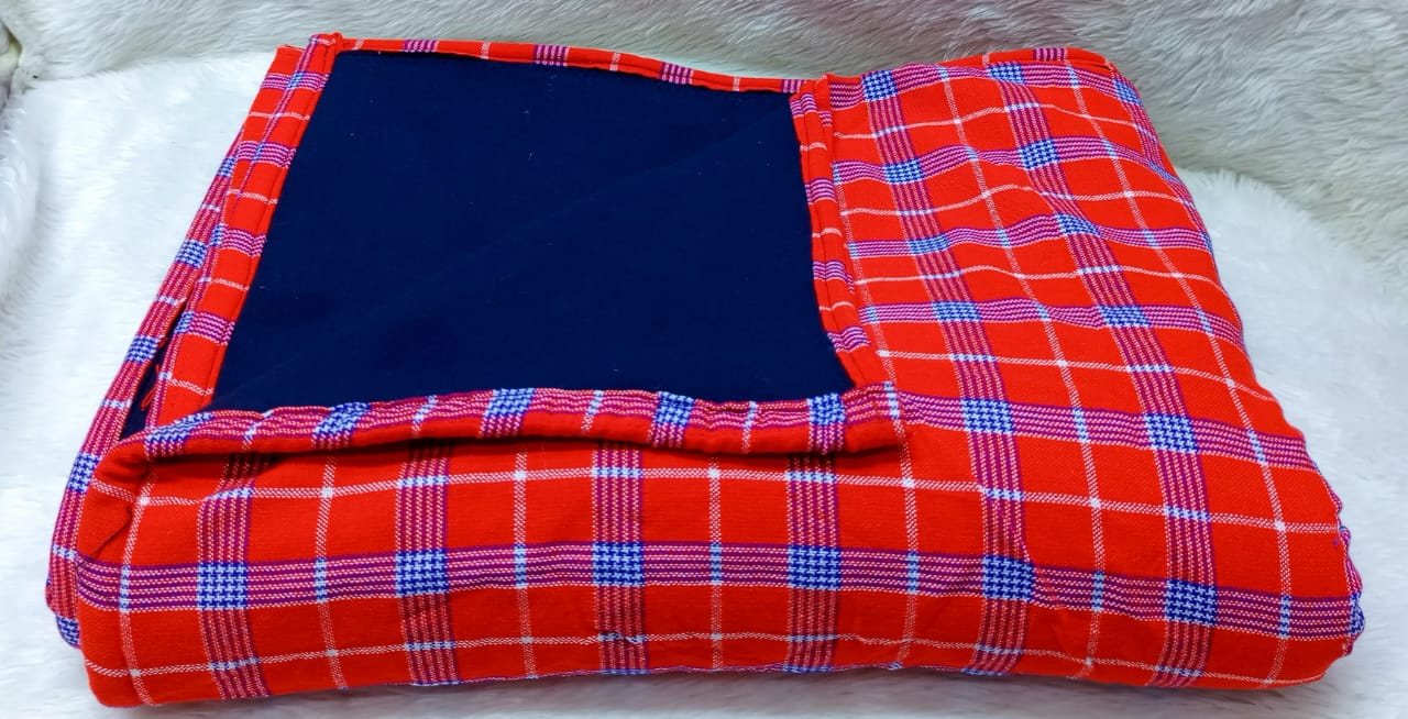 Masai Shuka with Heavy Warm Fleece Lining Premium Masai Blanket 150*200cm