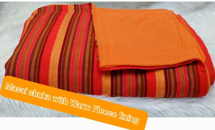 Masai Shuka with Heavy Warm Fleece Lining Premium Masai Blanket 150*200cm