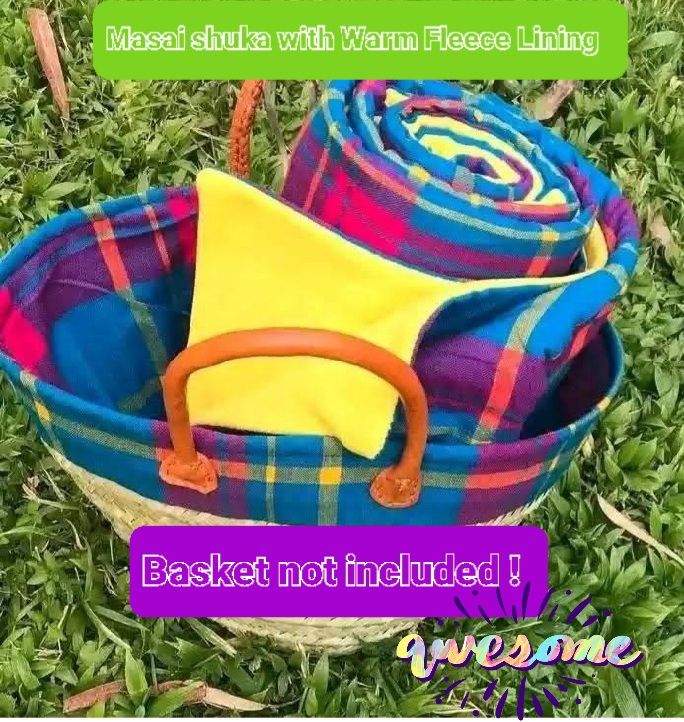 Masai Shuka with Heavy Warm Fleece Lining Premium Masai Blanket 150*200cm
