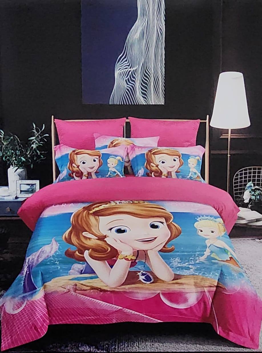 Kids Duvets Set Cartoon Themed Duvets Set 1Duvet 1Bedsheet 1Pillowcases 4*6ft