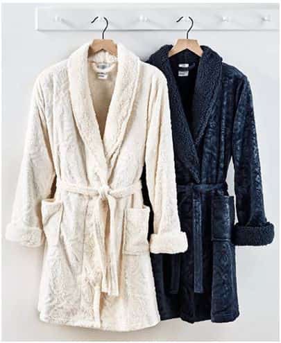 Men Women Fleece Bathrobe Long Shawl Collar Bathing Robe Bathing Gown use as bathing towel