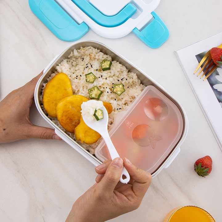 Electric Lunch Box Portable Lunch Dish with Leakproof Lid
