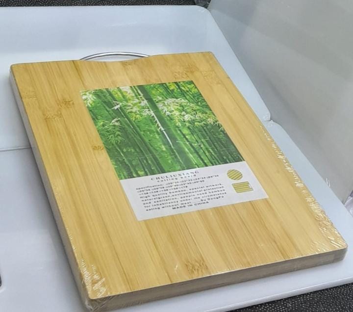 Heavy Duty Bamboo Cutting Board with Handle for Food Prep Meat and Vegetables
