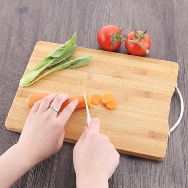 Heavy Duty Bamboo Cutting Board with Handle for Food Prep Meat and Vegetables