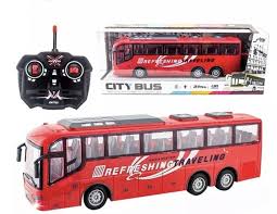 🪻CITY BUS🌿🥰1/30 Rc Bus Electric Remote Control Car with Light Tour Bus School City Model 27Mhz Radio Controlled Machine Toys for Boys Kids