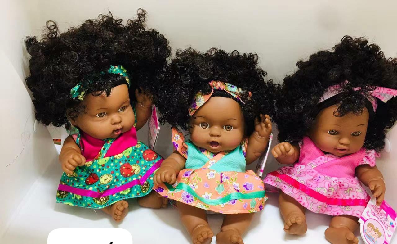 🧞🥰Super Cute Dolls Toy For Baby Girl With Dressnewborn baby doll wearing floral dress, with headband; Non-toxic, safe Full limbs are movable and flexible