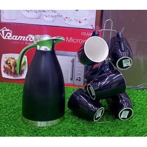 🌽Hot sale🌽7Pcs Quality Tea/Coffee Set 6 Mugs With 1 Thermo Flask