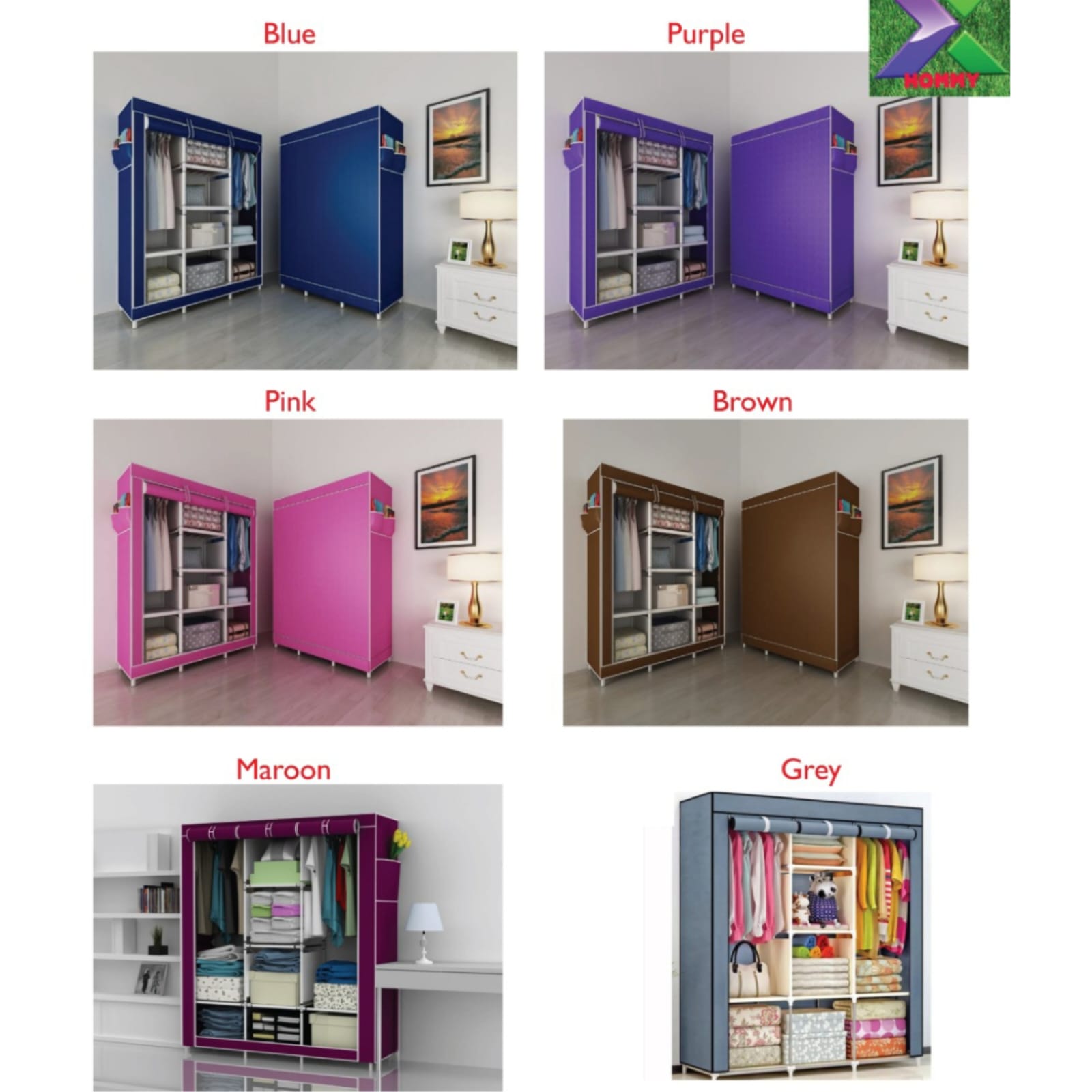 🎀Homi High Quality 3 Columns Portable Wooden Wardrobe🦋Modern Closet
Spacious and Multi-function storage
Creative Design
Long Lasting Eco-Materials
Hassle-Free Assemble
Easy Maintenance
Total dimensi