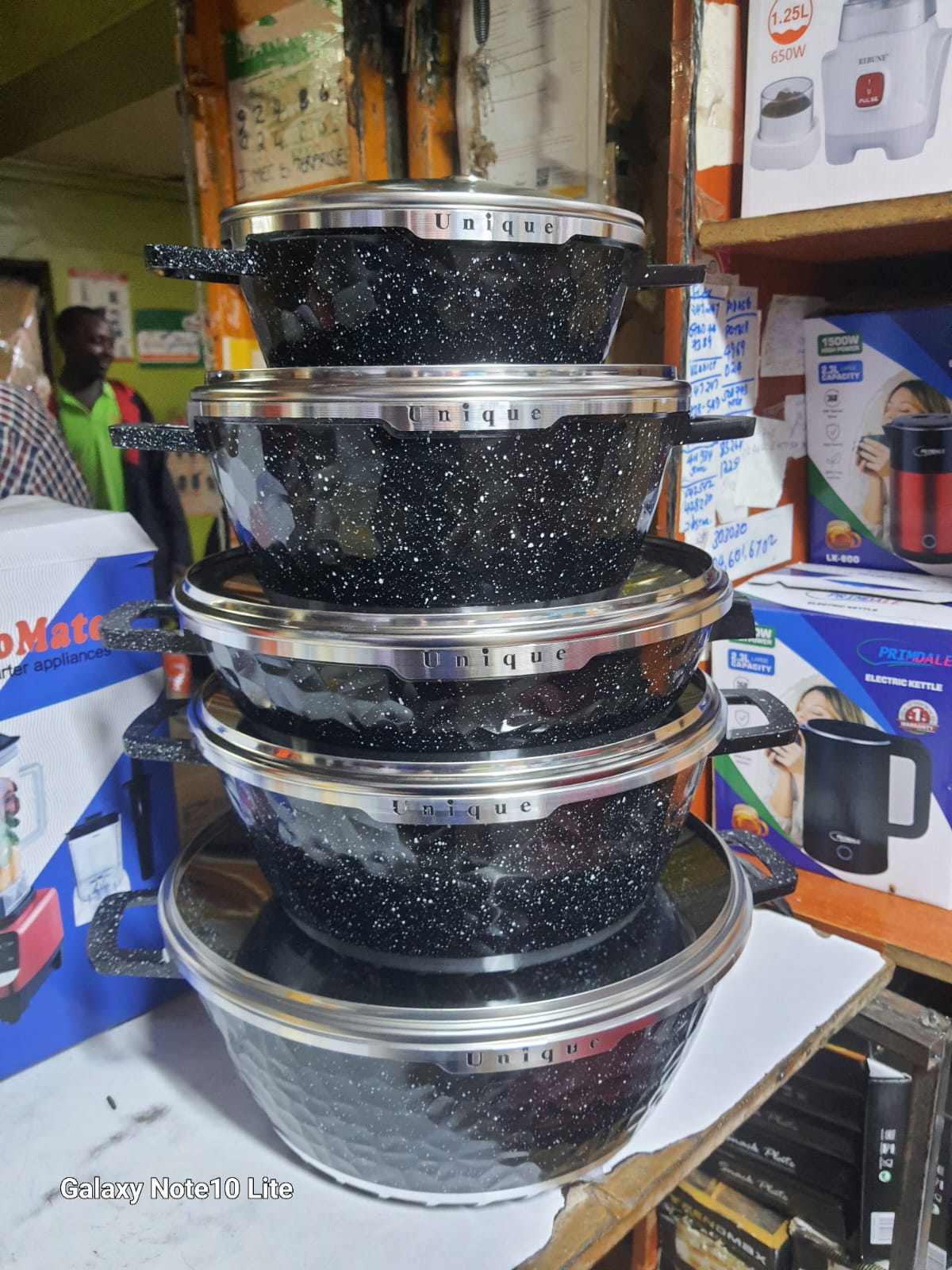 BEST DEAL🔥GOOD cooking experience.🔥UNIQUE 15pcs Heavy Granite nonstick Cookware set🎉Designed for high performance and durability, but also to look great in any kitchen. Ergonomic comfortable gripCo