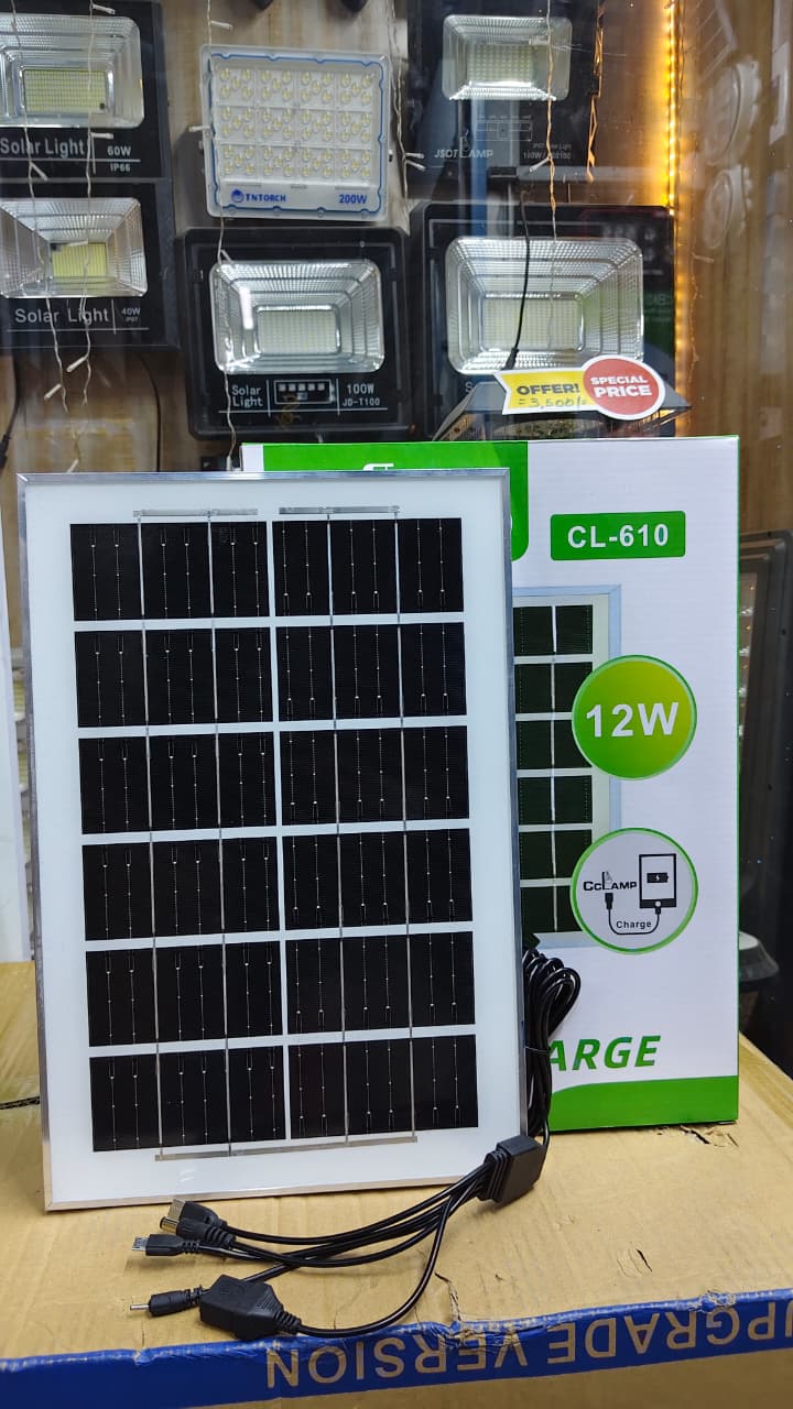 RESTOCKED🔥CcLamp 12W Portable Solar Panel Phone Charger, Mobile Charge Solar Panel with Multiple Connectors🔥 A smart choice for affordable solar charging without electricity./comes with a multi-con/