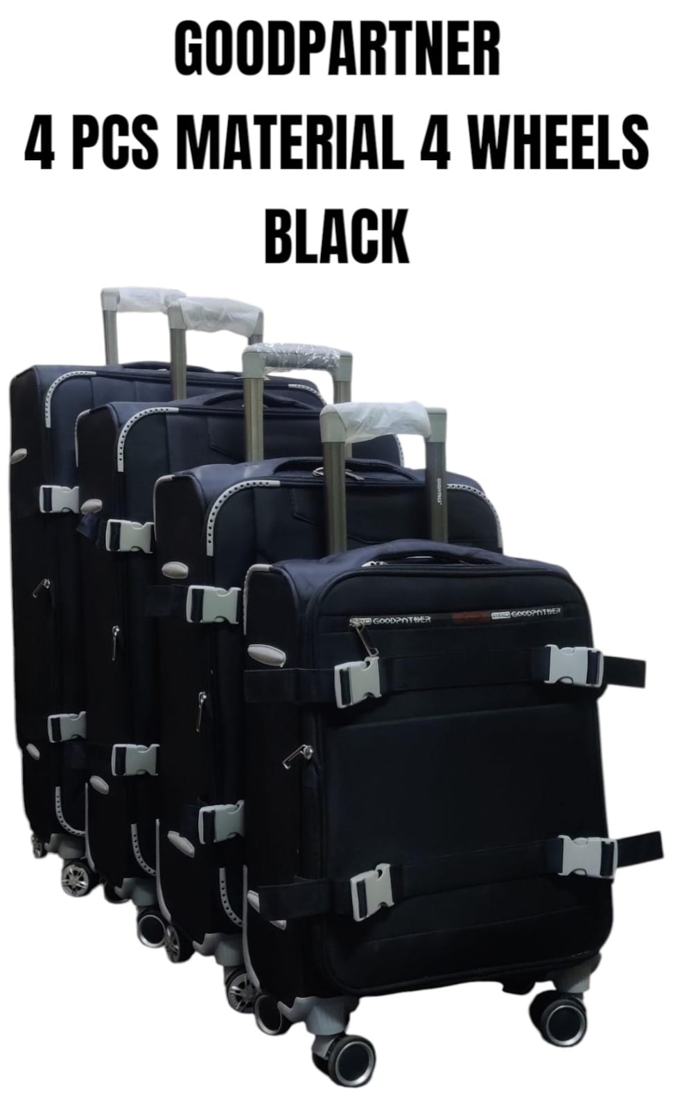 STRONG AND ELEGANT🥏📍4 in 1 Travel Suitcase Set XL Large Medium Small Fabric Luggage Set Lightweight Durable 360 Spinner Wheels Telescopic Handle Multiple Compartments Travel Bags ☀️includes XL, Larg