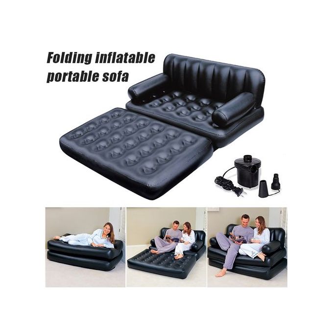 This awesome Inflatable 2-seater Sofa-bed is a multifunctional inflatable sofa-bed🥏 It's both a sophisticated and comfortable furniture. It is the ideal furniture for less spacious homes. It serves