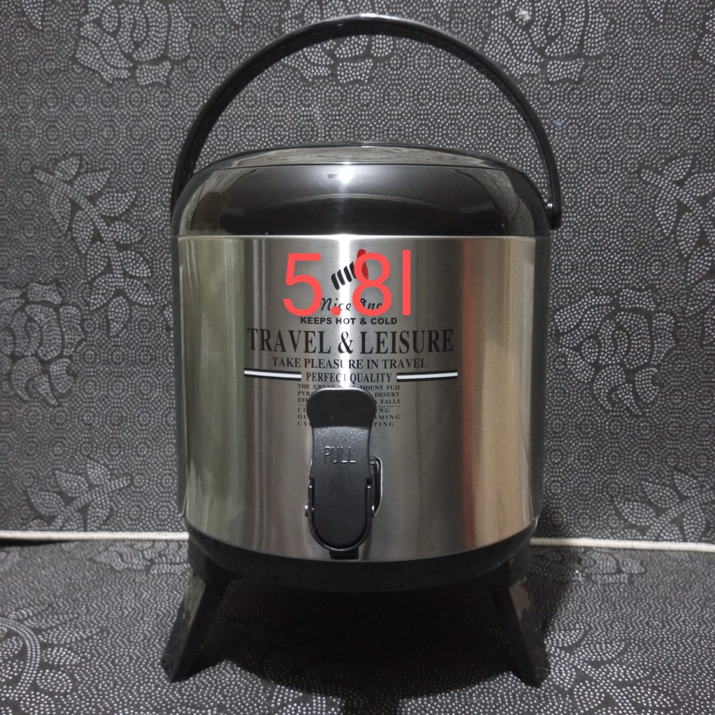 🔅5.8 Ltr - Tea Urn - Stainless Steel.Made of high-quality stainless steel and plastic, with a steel body inside and outside and a PUF insulation in the middle. Comes with a stylish tap attached and a