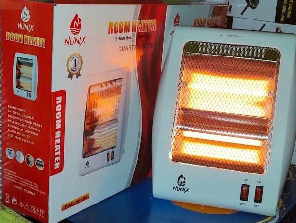 Premier Quartz Portable Electric Room Heater/ Warmer. 2 Heat settings: 
Cool / warm / hot wind for selection
Power indicator light
Adjustable thermostat
Thermal automatic cut-out
Overheat Protection
I