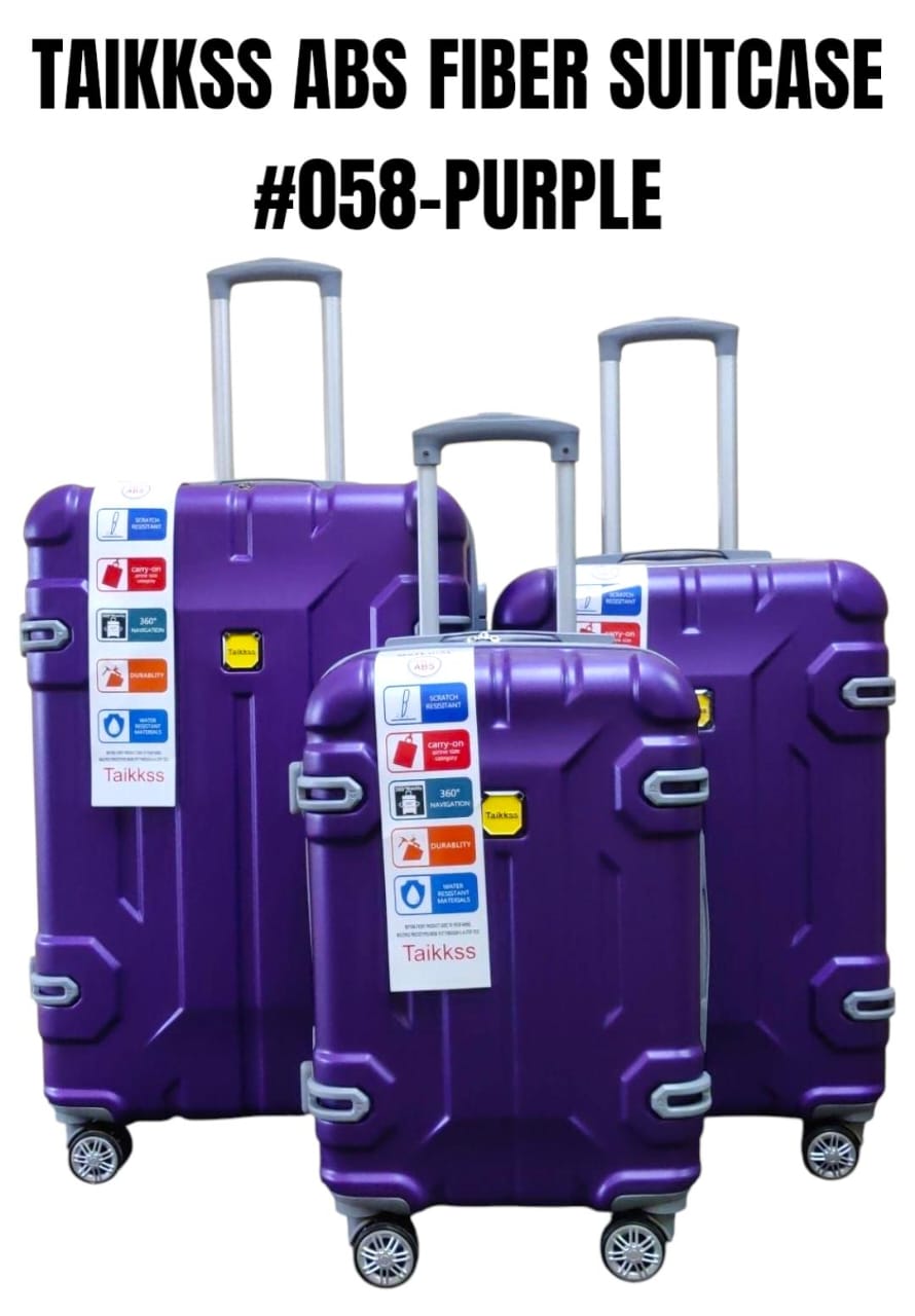 😋ADVENTURE AWAITS😋3 IN 1 TAIKKSS ABS FIBER SUITCASES 058-12 (SIZE 28) - Made of durable PVC material, Lightweight and easy to transport, Large suitcase, medium suitcase, and small carry-on suitcase