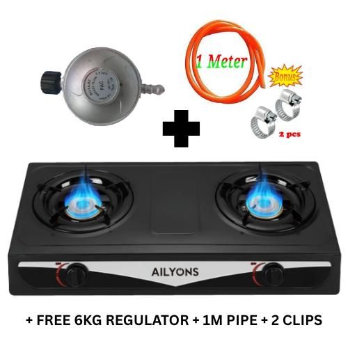 🔅🔥offer price🔥🔅AILYONS Table Top Gas Cooker Double Burner with 6kg Regulator,1 Meter pipe and clips.Stainless Steel
6kg gas regulator
1 meter gas pipe
2 pcs pipe clips
Auto Ignition with piezo
Whi
