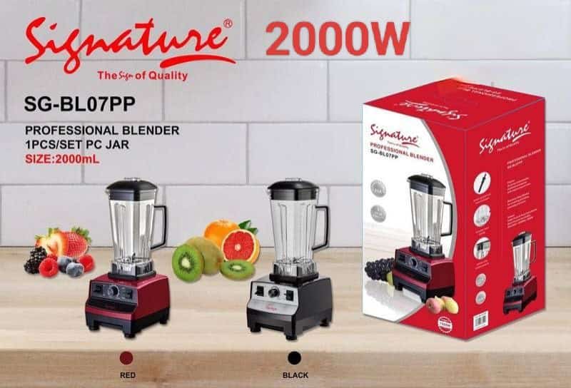 Signature 2000Watts Heavy Duty Commercial Professional Blender, Total Crushing For Smoothies, Uji Power, Frozen Drinks & Ice Cream, Unbreakable 2Ltrs Jar