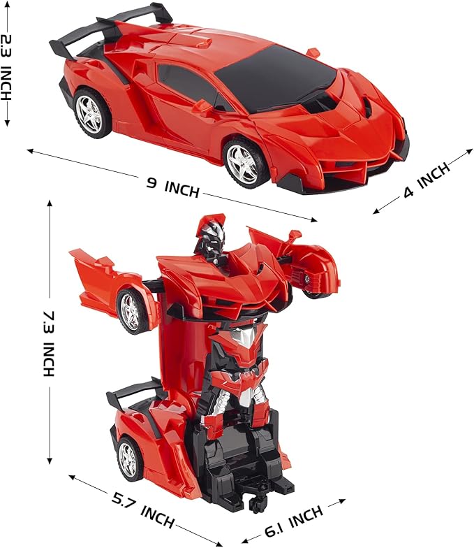 RAVSOOL Remote Control Car Transform Rc Robot Rechargeable 360°Rotating Stunt 1:18 Deformation Racing Car Toy with Cool Sound Light One Button Deformation