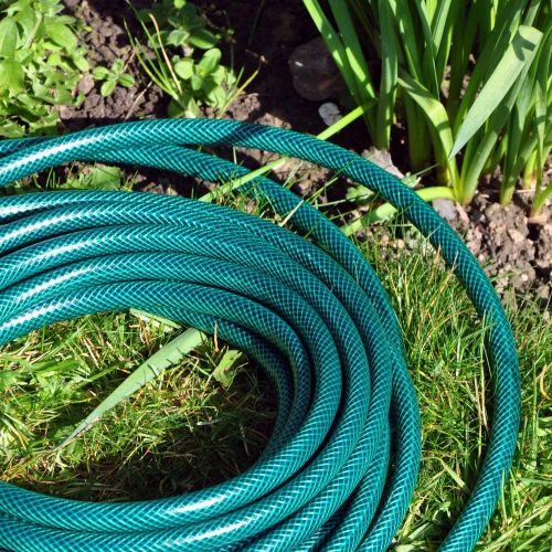 50mtr Garden Hose Pipe Reel Reinforced Outdoor HOSEPIPE Green (1/2 inch) Diameter Tough 3 Layer PVC Braided Pattern Heavy Duty Lawn Garden