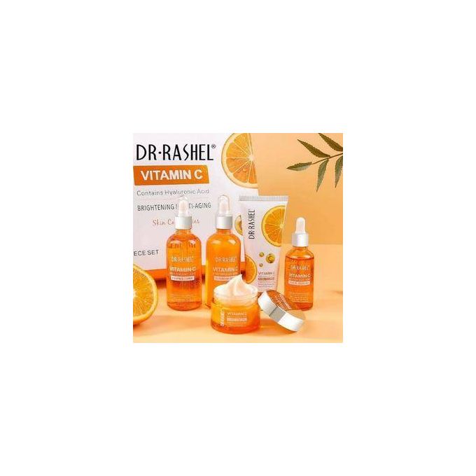 Dr. Rashel Vitamin C Skin Care Series, Contains Hyaluronic Acid, Anti Aging, and Collagen Essence ( Pack Of 5 Piece Set )