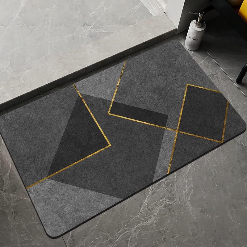 Super Absorbent Floor Mat, Diatomaceous Earth Bath Mat, Quick-Drying Bathroom Carpets, Living Room Large Carpet, Rubber Non-Slip Bottom