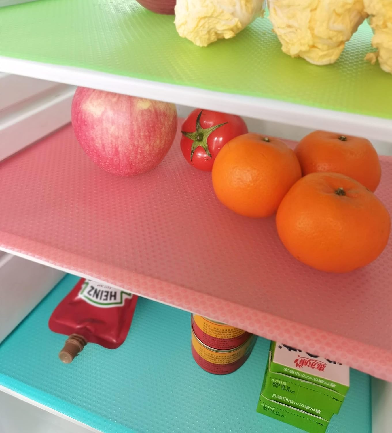 4 Pcs Refrigerator Liners Shelf Liner Refrigerator mats Cabinet Liner Shelf Liners for Kitchen cabinets Refrigerator Shelf Liners for Glass Shelves Plastic Shelf Liner Drawer Liner
