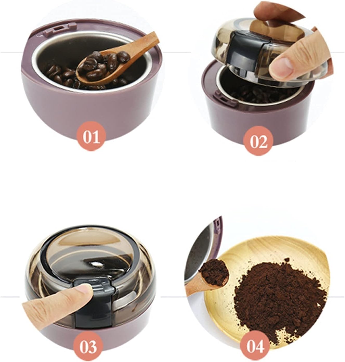 Electric Spice Grinders,Grain Mills,Herb Grinder Electric Coffee Blade Grinders Supports deep release of nutrients perfect for grains, coffee beans  baby food,medicinal materials,seasonings