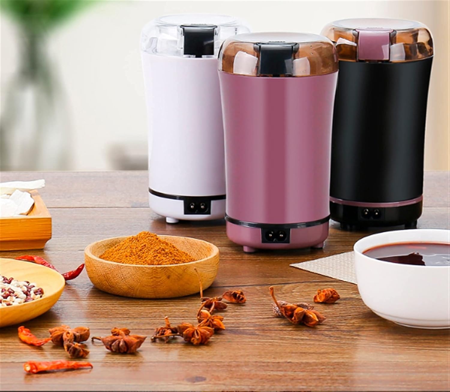 Electric Spice Grinders,Grain Mills,Herb Grinder Electric Coffee Blade Grinders Supports deep release of nutrients perfect for grains, coffee beans  baby food,medicinal materials,seasonings