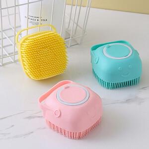Scrubber for Bath, Pet Grooming Bath Massage Brush with Soap Dispenser for Shower, Silicone Exfoliating Brushes, Soft Body Exfoliator, Bath Loofah for Babies, Kids, Women, Men and Pets