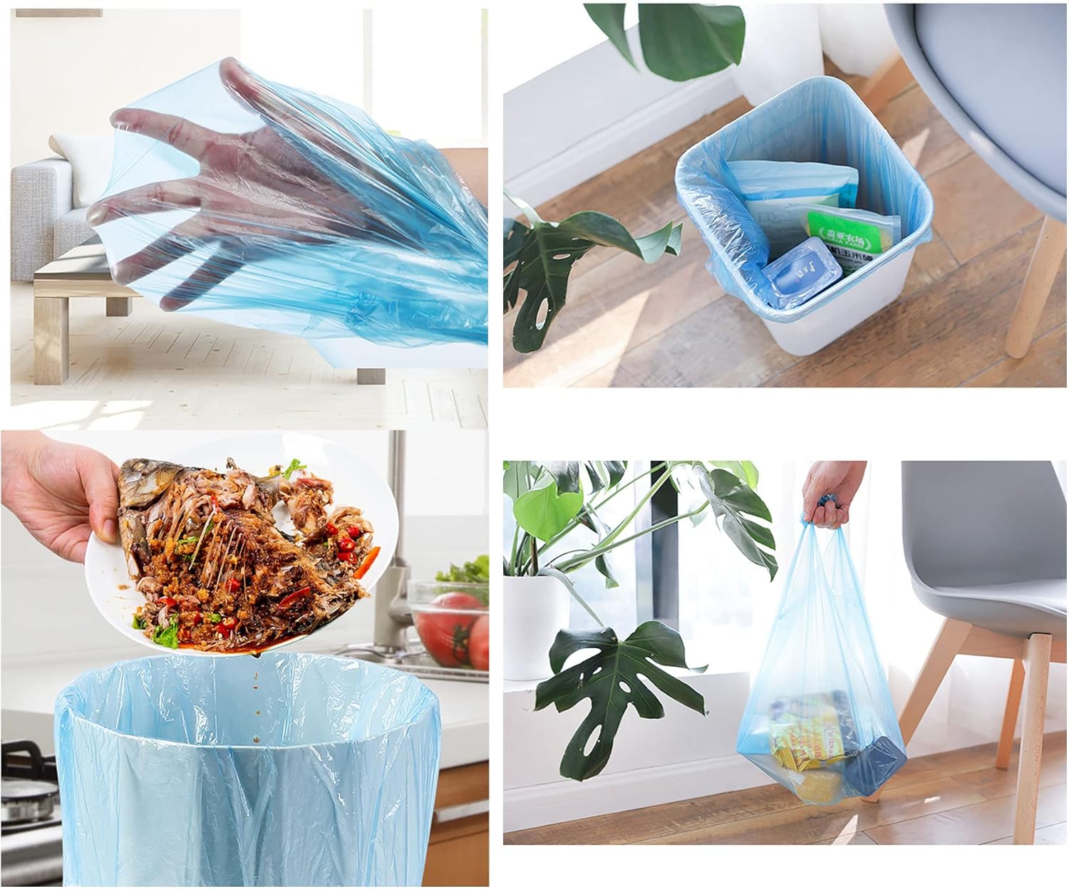 Kitchen Trash Bags 100pcs per set  Size: 45*50cm for Bathroom, Small, Contractor Bags