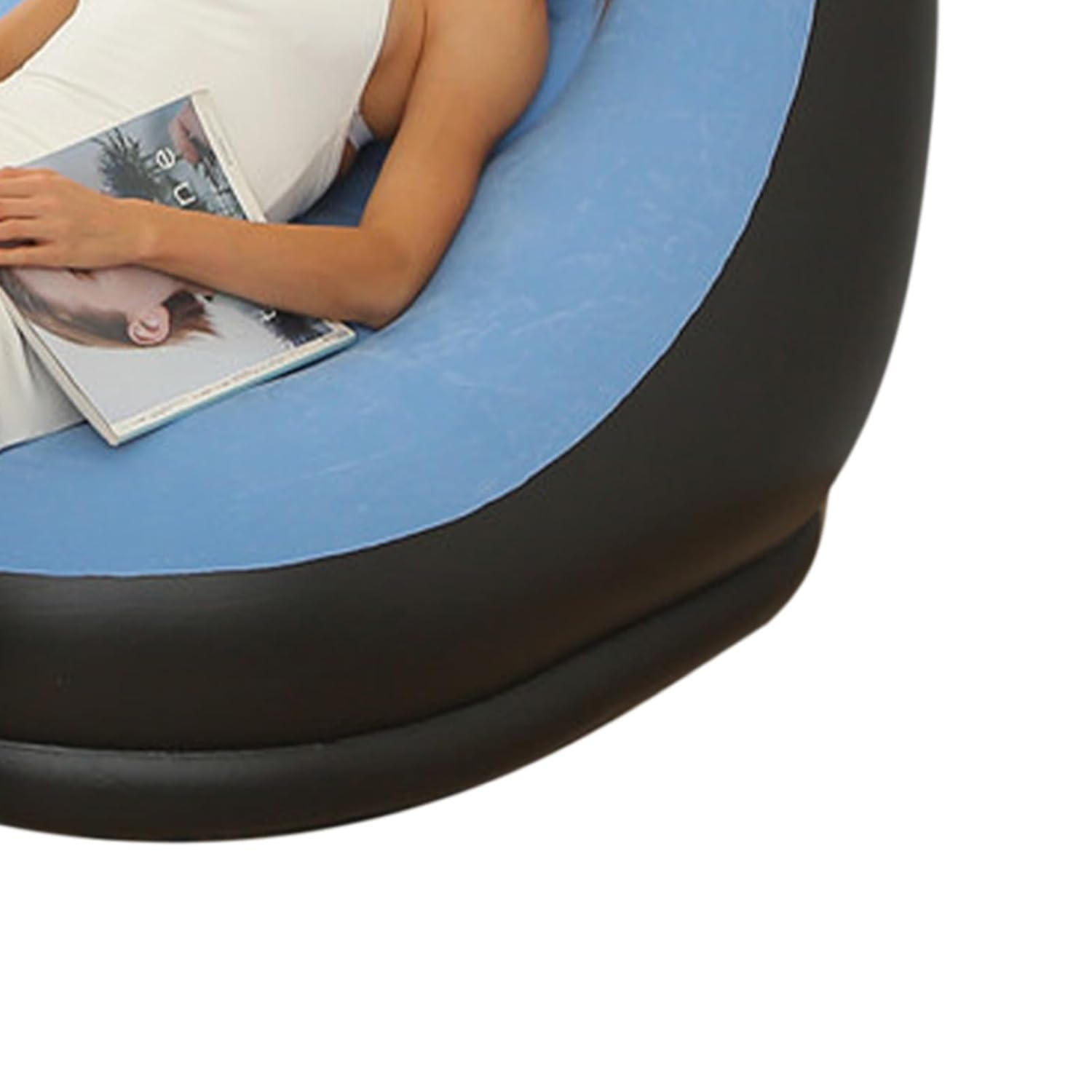 Inflatable Chair Blow Up Chair Air Chaise Lounge Inflatable Lounge with Ottoman for Camping Gaming Lunch Break Garden Party Enjoy Sunbathing COMES WITH ELECTRIC PUMP