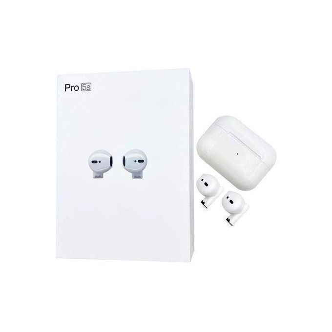 Pro 5s Mini Earbuds Wireless & Bluetooth Headphones Original, Smart Touch Control, Premium Deep Bass for Music, Noise Cancellation, Transparency, Waterproof, Compatible with All Devices.