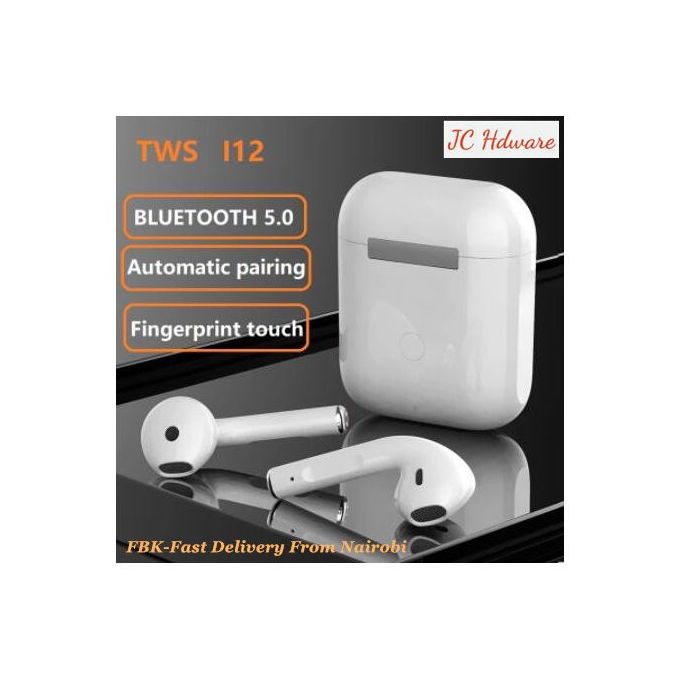 Bluetooth Earphone i12 5.0 Wireless Bluetooth Earphones Headset Airpods Earpod Pod Wireless Earphones HiFi Stereo Headphones For IOS Android Sports Running Headset Gaming Bluetooth Earbuds Waterpoof