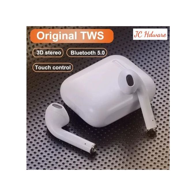 Bluetooth Earphone i12 5.0 Wireless Bluetooth Earphones Headset Airpods Earpod Pod Wireless Earphones HiFi Stereo Headphones For IOS Android Sports Running Headset Gaming Bluetooth Earbuds Waterpoof