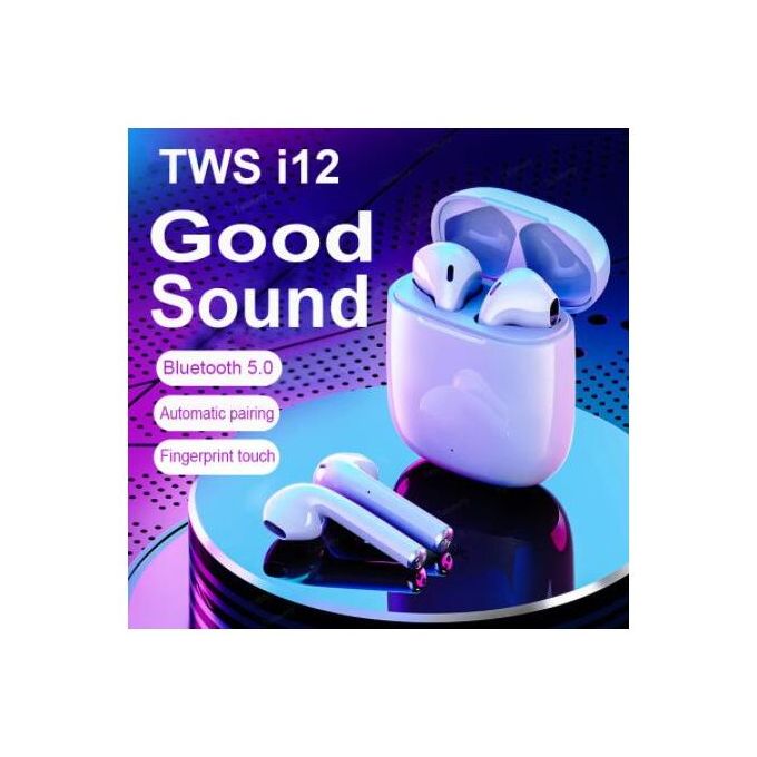 Bluetooth Earphone i12 5.0 Wireless Bluetooth Earphones Headset Airpods Earpod Pod Wireless Earphones HiFi Stereo Headphones For IOS Android Sports Running Headset Gaming Bluetooth Earbuds Waterpoof