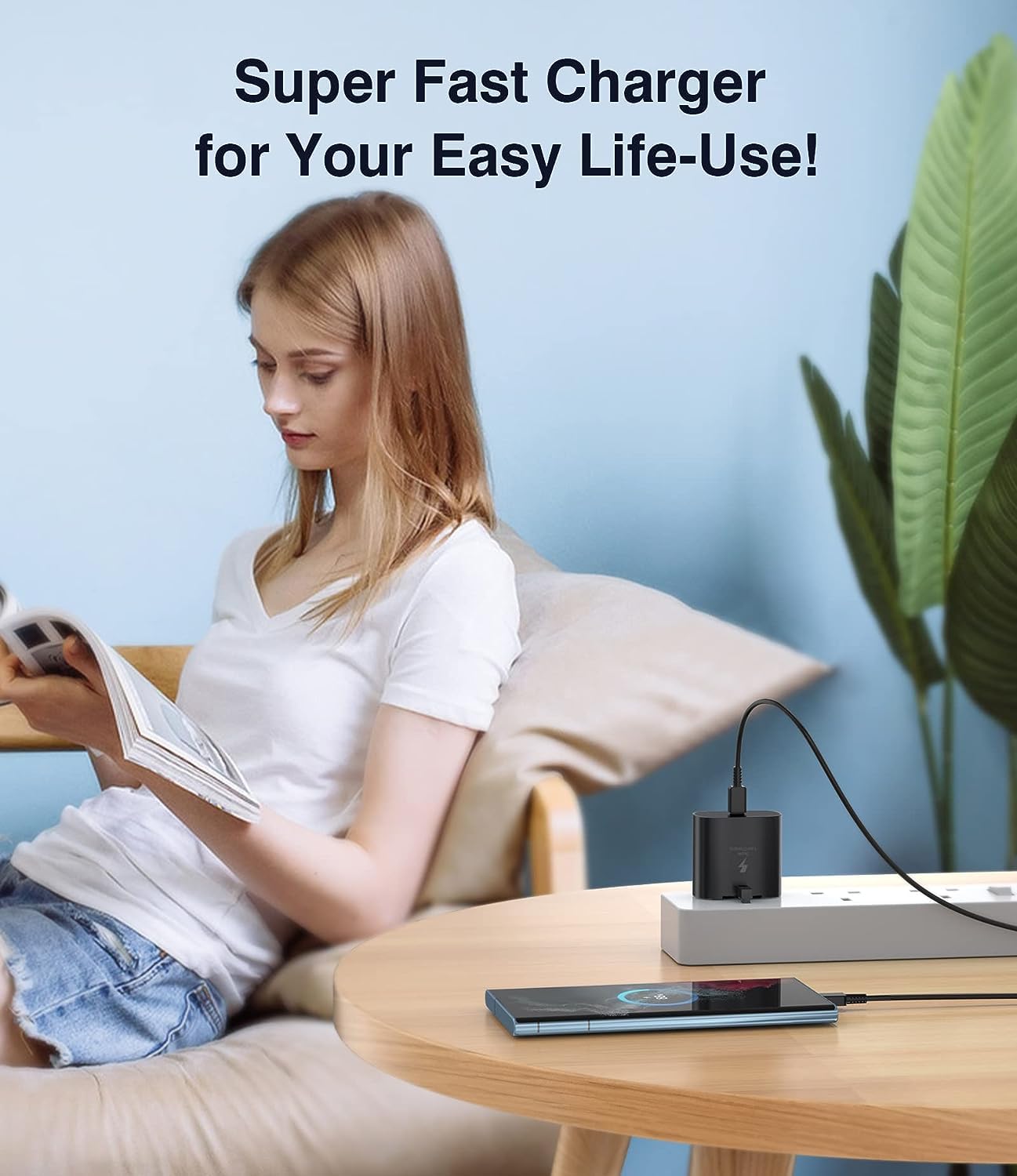 Samsung 45 Watts Super Fast Charger Adapter With Type C To C Output For Galaxy A06, A16, A26, S24 Ultra, A36, A56, A05, A05s, A14, A15, A23, A24, A25, A33, A34, A35, A53, A54, A55, A07, A17, S25 Ultra