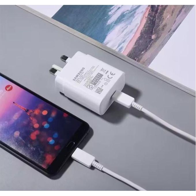 Samsung 45 Watts Super Fast Charger Adapter With Type C To C Output For Galaxy A06, A16, A26, S24 Ultra, A36, A56, A05, A05s, A14, A15, A23, A24, A25, A33, A34, A35, A53, A54, A55, A07, A17, S25 Ultra