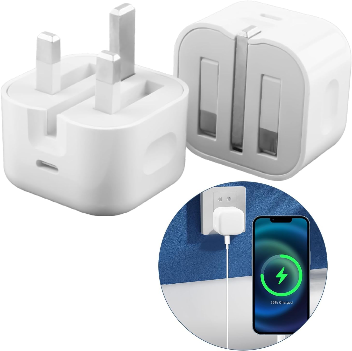 Apple  25W Original Fast Charger adapter For iPhone 11/12/13/ 14/14Pro/14 Max/ 14 Pro Max 15/15 Pro/ 15 Pro Max/ 16 Pro Max with USB-C to Lightning Cable