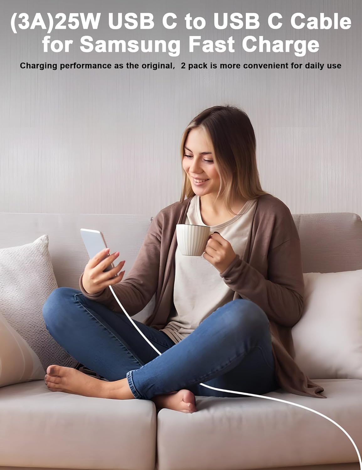 Samsung Type-c To Type-c Cable For Macbook, Macbook Air Or Macbook PRO, Android Phones, Smart devices