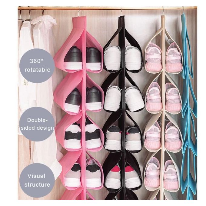 12 grid hanging storage bag,closet organiser,wardrobe organiser,door,pocket,shoes
