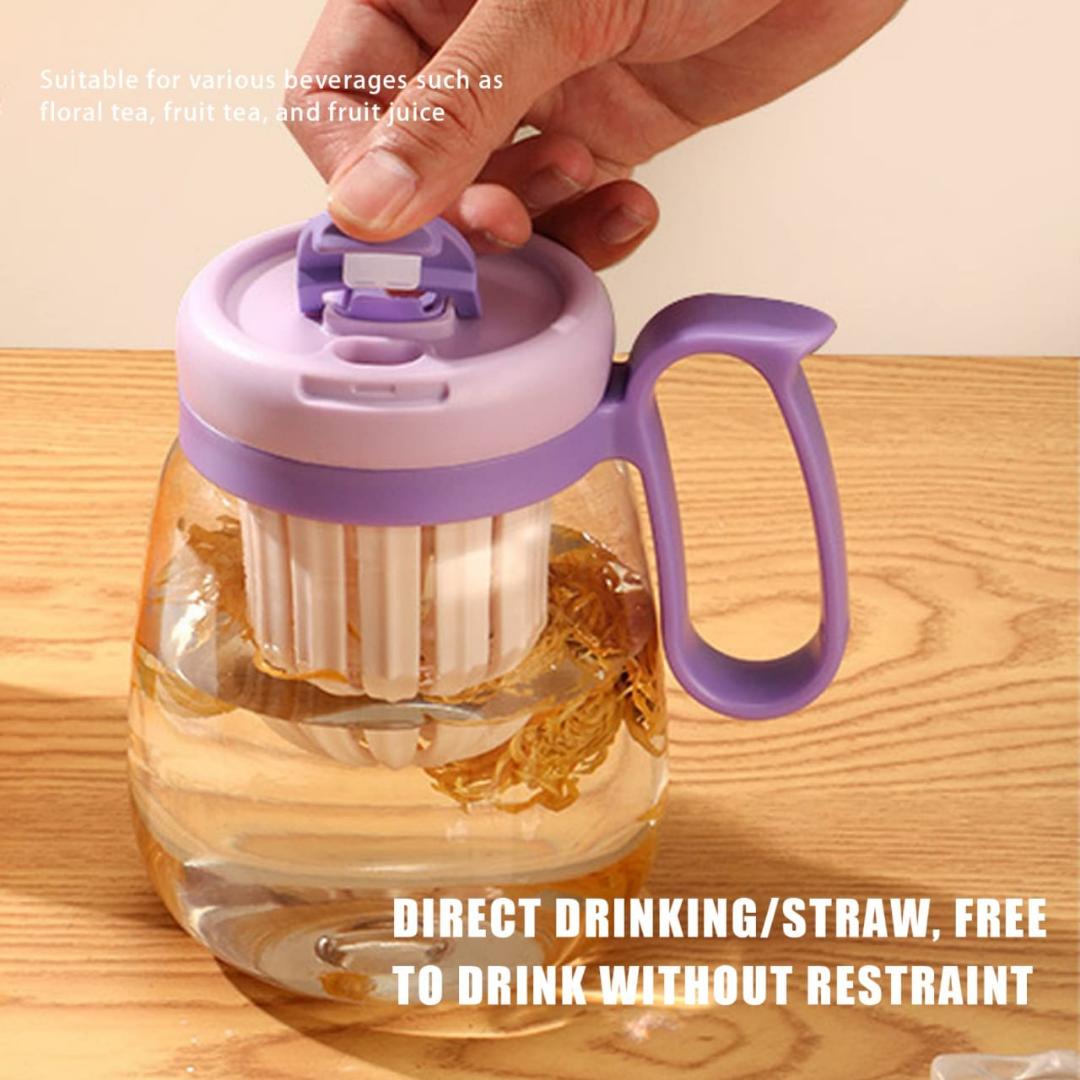 *Plastic Water bottle, Teacup With Infuser And Lid, Tea Bottle, Tea Infuser, Water Cup With Straw Tea Separation Straw Cup 850Ml Drinking Jars, With Tea Infuser For Juices Drinking*
