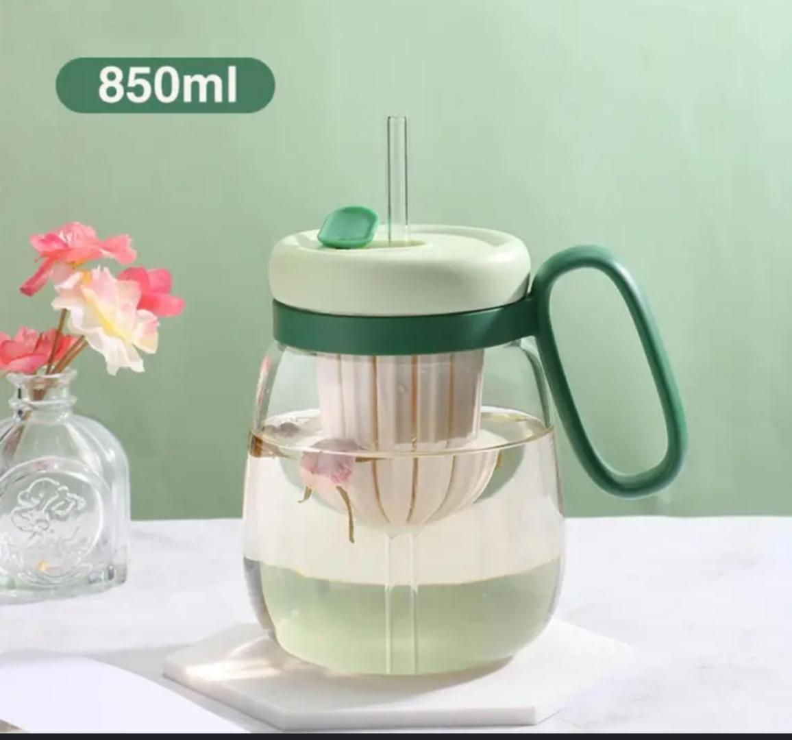 *Plastic Water bottle, Teacup With Infuser And Lid, Tea Bottle, Tea Infuser, Water Cup With Straw Tea Separation Straw Cup 850Ml Drinking Jars, With Tea Infuser For Juices Drinking*