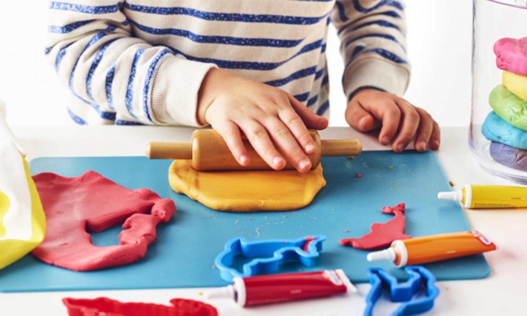Genius playing coloured dough
