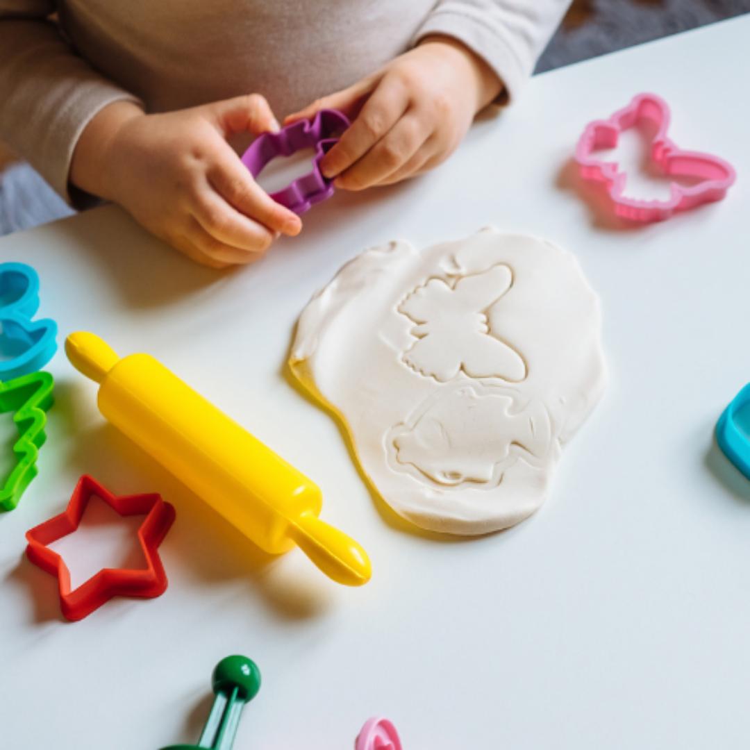 Genius playing coloured dough