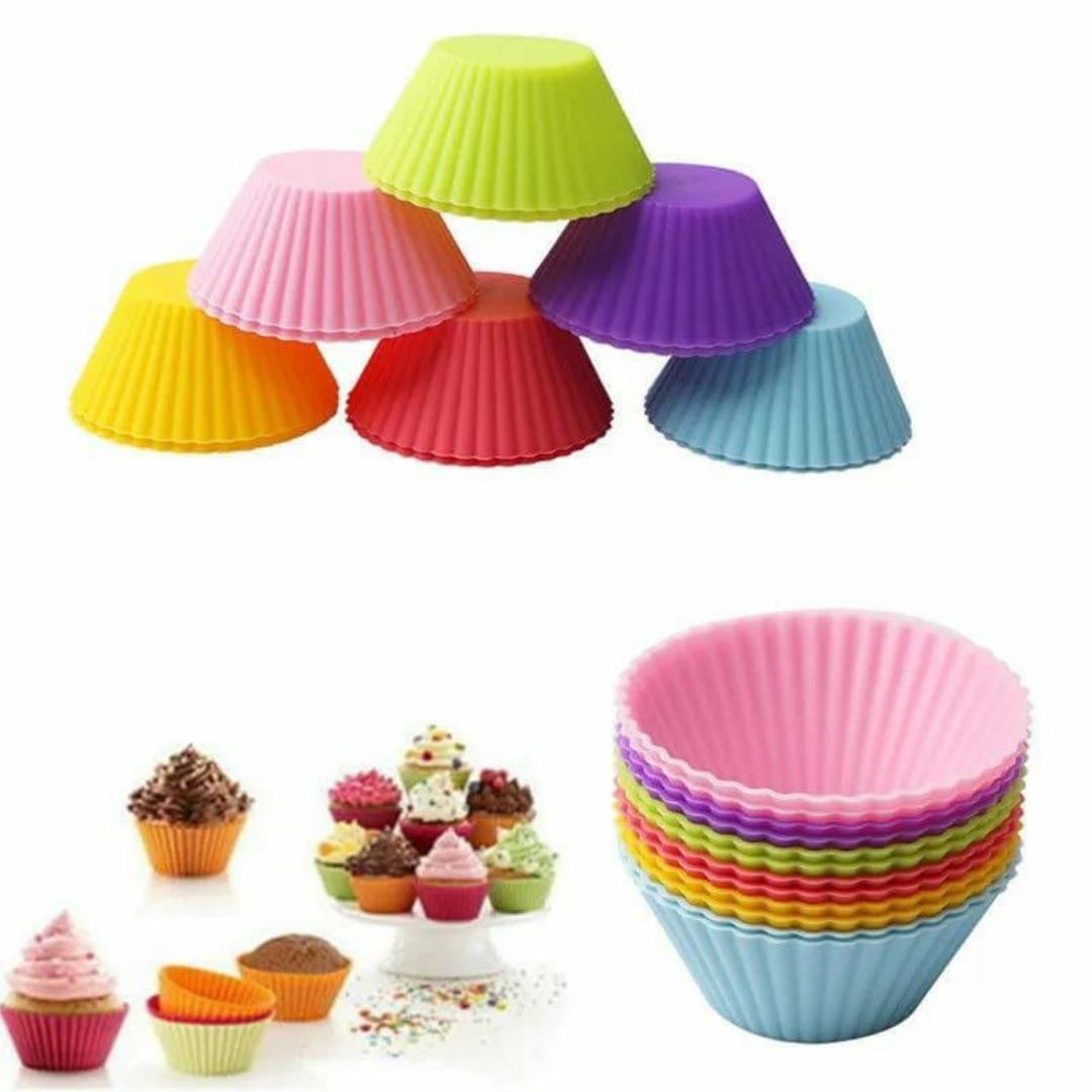 12pc reusable muffin/cupcake silicone moulds
