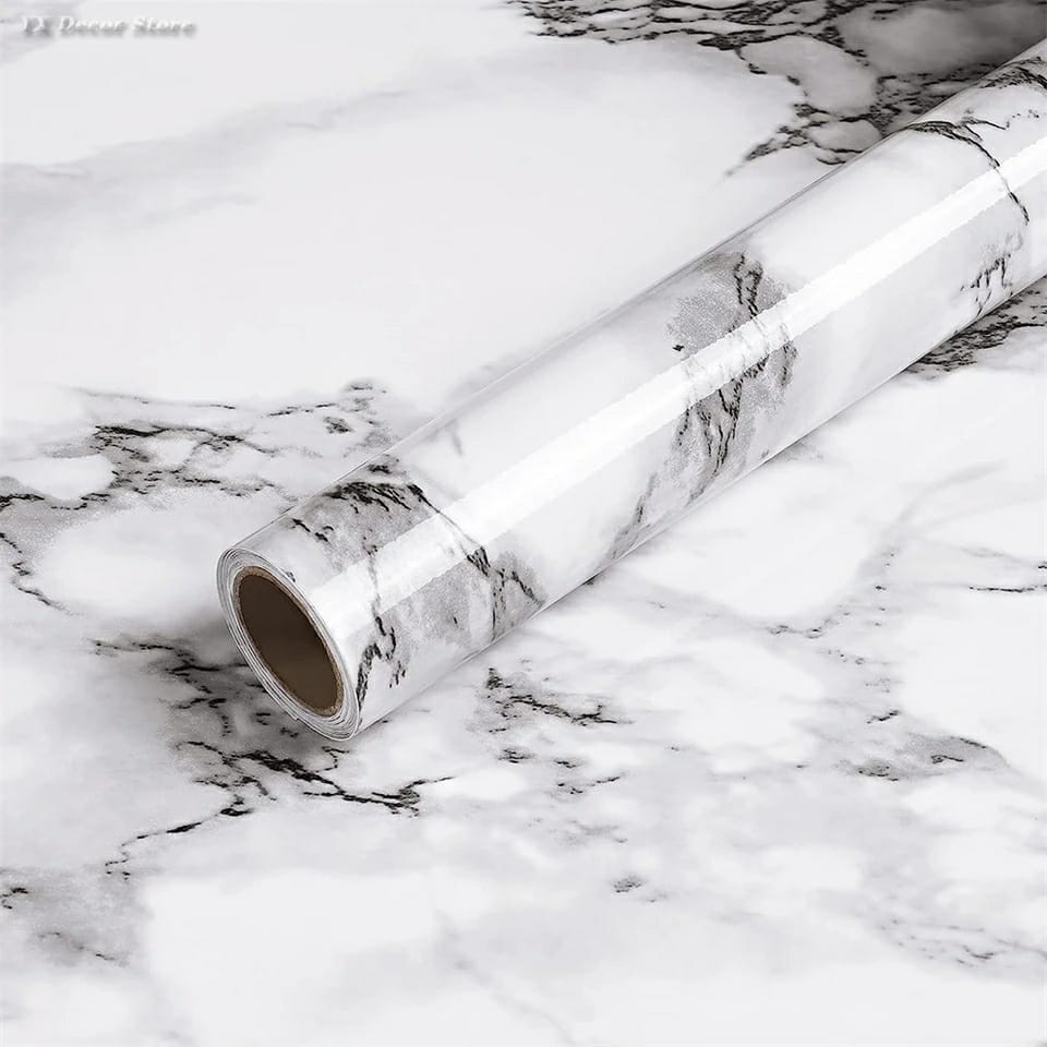 Black Friday ! Marble Self adhesive waterproof foil/ wallpaper:3M by 60 cm marble contact paper
